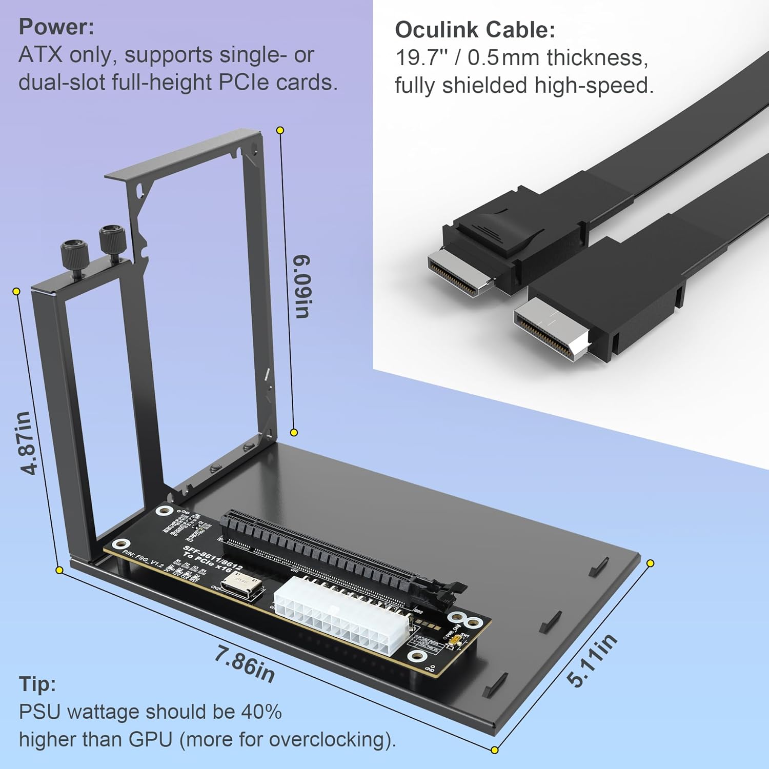 PCIe 4.0 X4 64Gbps EGPU Dock w - Oculink Gpu Dock Station review and price